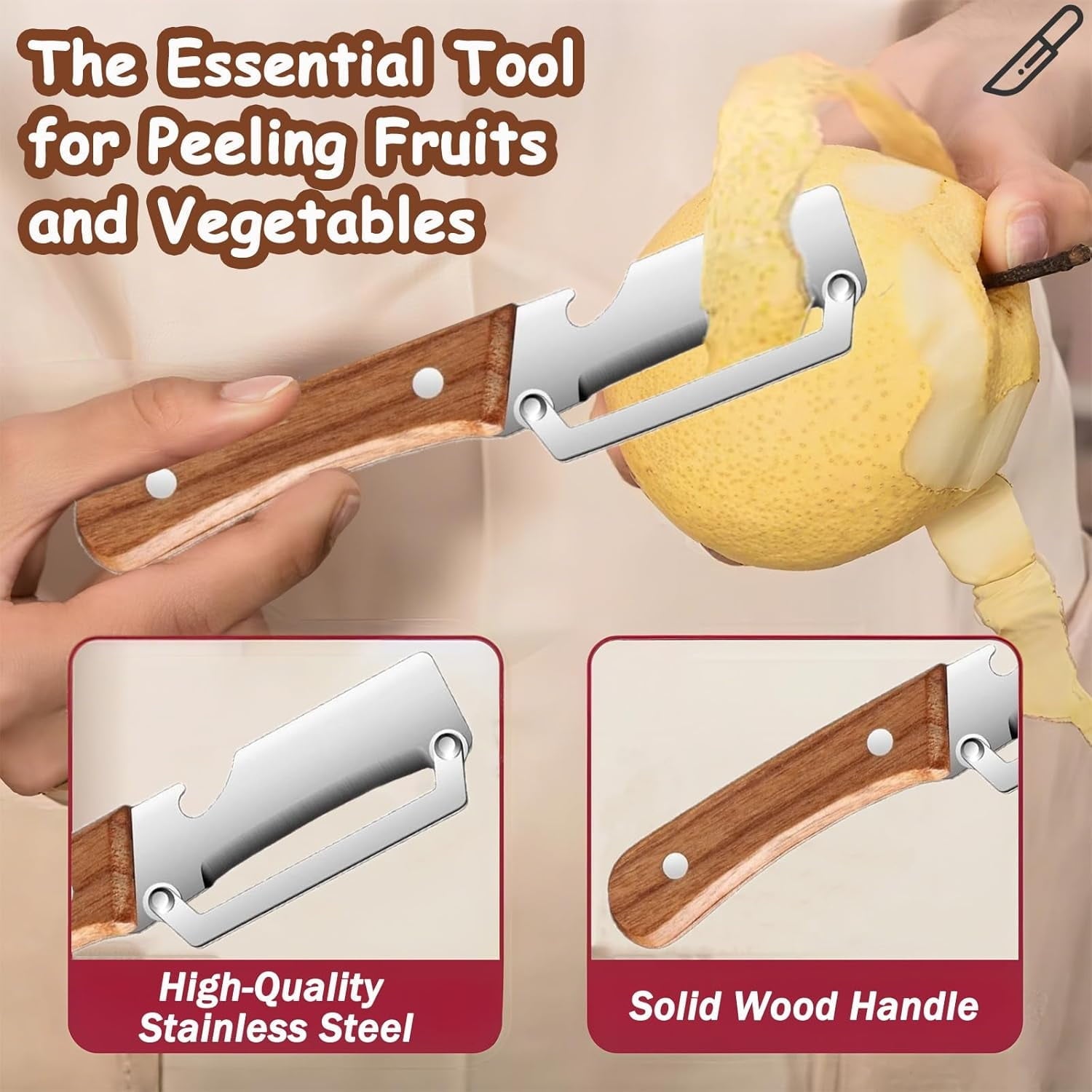 Multi Functional Vegetable Peeler for Kitchen, 3-in-1 Stainless Steel Peeler with Julienne Cutter & Bottle Opener for... - Image 4