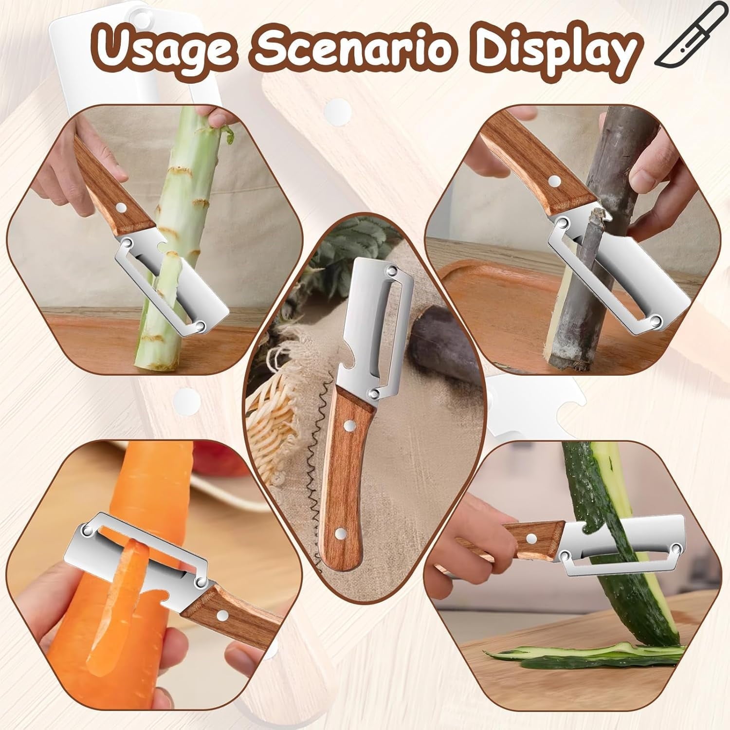 Multi Functional Vegetable Peeler for Kitchen, 3-in-1 Stainless Steel Peeler with Julienne Cutter & Bottle Opener for... - Image 5